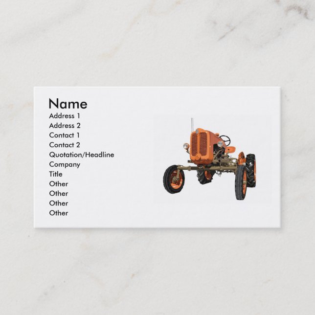 Carte De Visite Tracteur vintage (Devant)