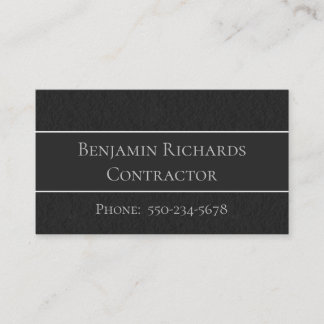 Carte de visite traditionnel noir, gris et blanc