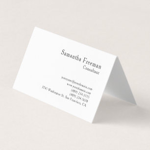 Carte De Visite Traditionnel Propre Minimaliste Blanc Uni