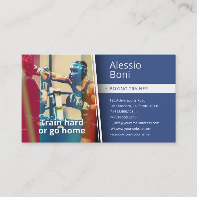 Carte De Visite Train dur | Formateur de boxe (Devant)