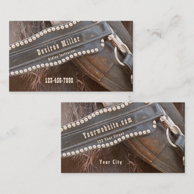 Carte De Visite Trainer à cheval Rustique Brown Ouest (Devant / Derrière)