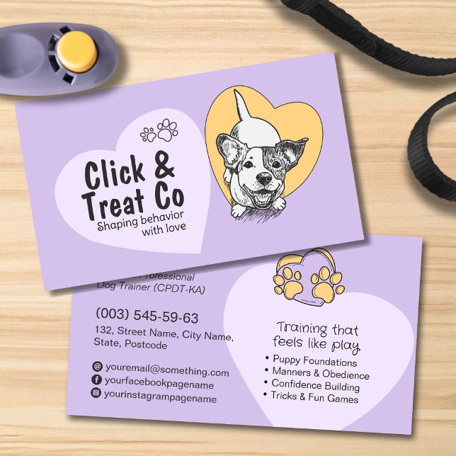 Carte De Visite Trainer de chien mignon Whimsical (Créateur téléchargé)