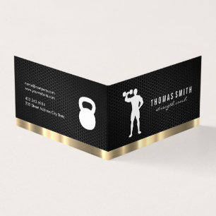 Carte De Visite Trainer personnel Métallic Gold Trim