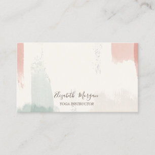 Carte De Visite Trait de pinceau aquarelle rustique, lotus, confet