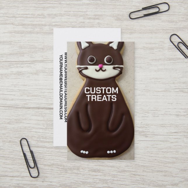 Carte De Visite Traitements personnalisés Décorateur de cookies (Devant/Arrière en situation)