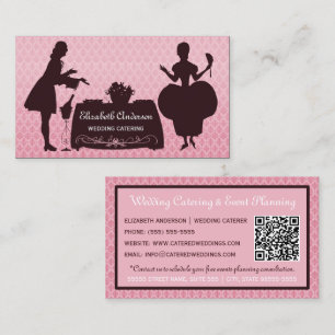 Carte De Visite Traiteur de mariage rose