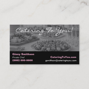 Carte De Visite Traiteur Élégant Service de Traiteur & Chef Priv