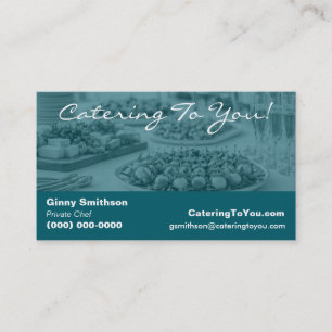 Carte De Visite Traiteur Élégant Service de Traiteur & Chef Priv