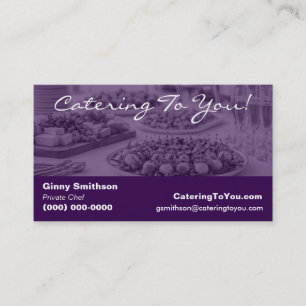Carte De Visite Traiteur Élégant Service de Traiteur & Chef Priv