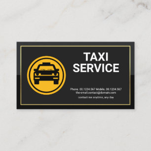 Carte De Visite Trame rectangulaire or Taxi jaune Icon pilote de c