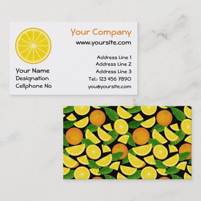 Carte De Visite tranche orange (Devant / Derrière)