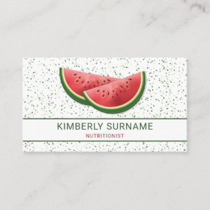 Carte De Visite Tranches de pastèque Nutritionniste Diététiste