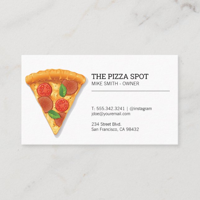 Carte De Visite Tranches de pizza (Devant)