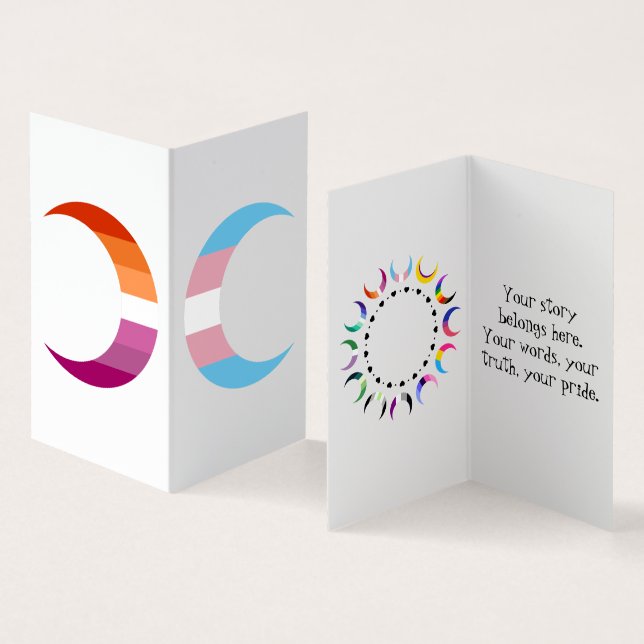 Carte De Visite Transbian Pride Crescent Moons Greeting Card (Intérieur et extérieur)