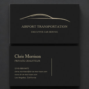 Carte De Visite Transport Aéroportuaire Noir & Or