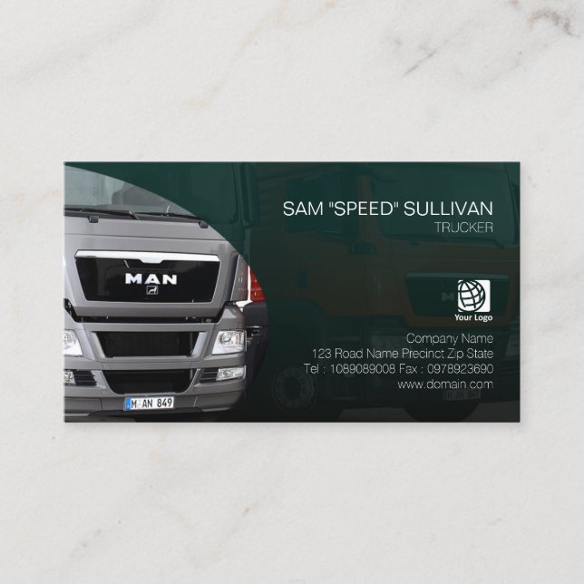 Carte De Visite Transport de camion Haulard Silver Truck avant (Devant)