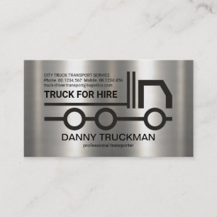 Carte De Visite Transport de camionnette de camionnette en argent 