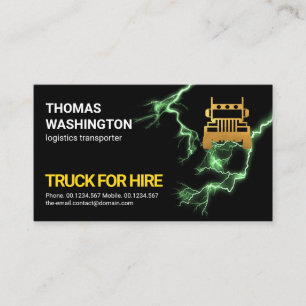 Carte De Visite Transport de camions-camions Green Electric Lightn