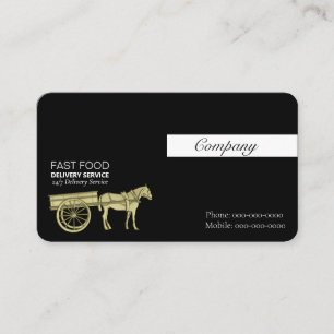 Carte De Visite Transport de chevaux d'or
