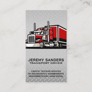 Carte De Visite Transport de semi-remorque rouge Tôle d'acier di
