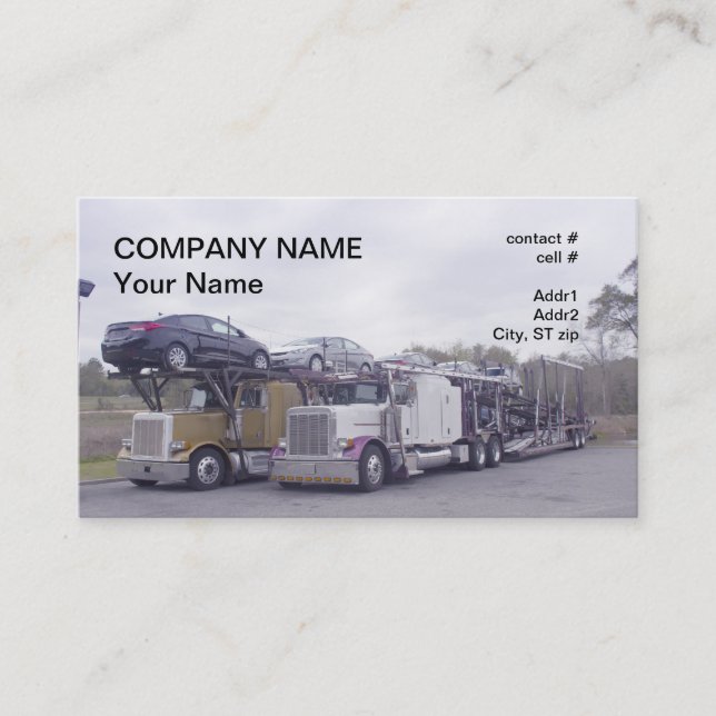 Carte De Visite transport de transporteur de voiture (Devant)