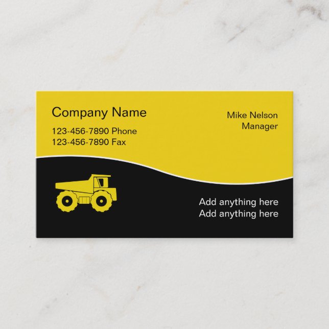 Carte De Visite Transport du service d'enlèvement de déchets (Devant)