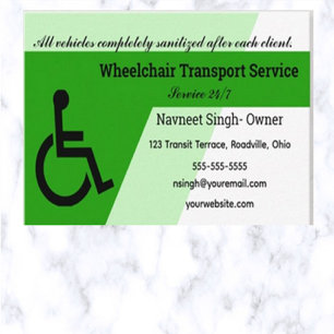 Carte De Visite Transport en fauteuil roulant modifiable