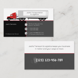 Carte De Visite Transport et logistique   Camion