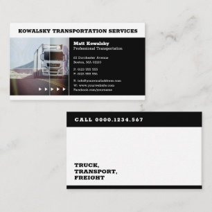 Carte De Visite Transport et logistique   Camion