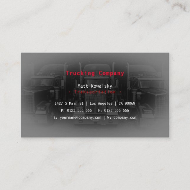 Carte De Visite Transport et logistique | Camion (Devant)