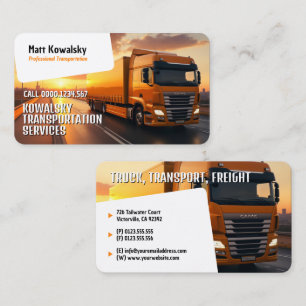 Carte De Visite Transport et logistique   Camion
