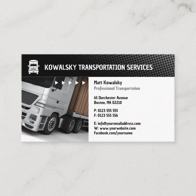 Carte De Visite Transport et logistique | Camion (Devant)