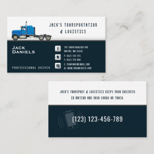 Carte De Visite Transport et logistique Camion bleu