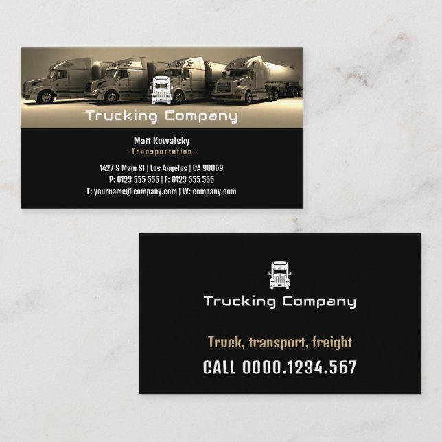 Carte De Visite Transport et logistique | Camions (Devant / Derrière)