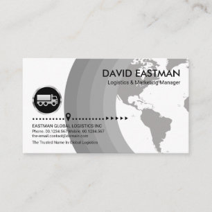 Carte De Visite Transport logistique simple Gray Globe Layers