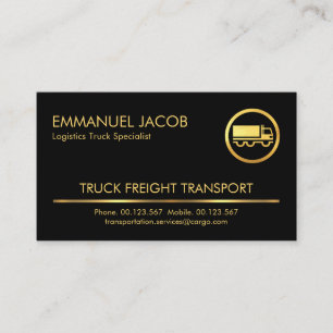 Carte De Visite Transport minimal de camions Gold Line