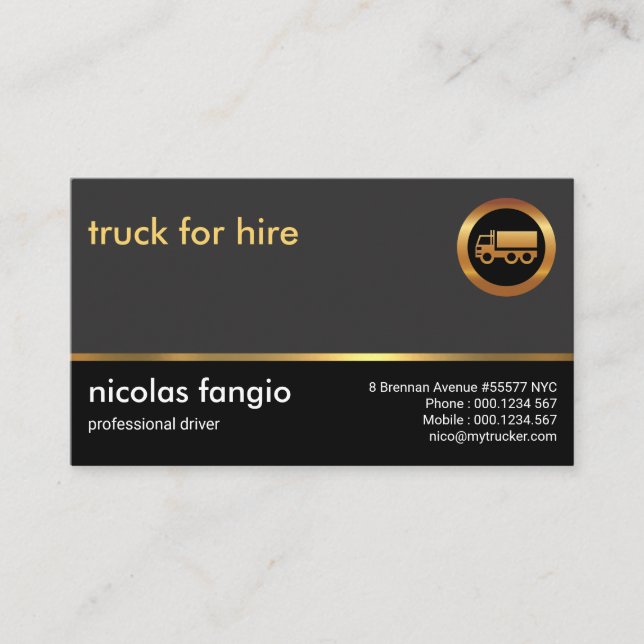 Carte De Visite Transport simple de camions professionnels (Devant)