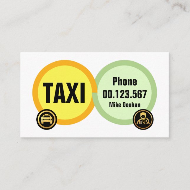 Carte De Visite Transport Taxi des pneus interdépendants (Devant)