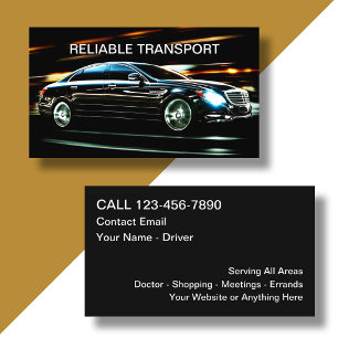Carte De Visite Transportation de Classy Taxi ou chauffeur Uber