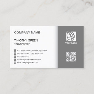 Carte De Visite Transporter Logistique Service Simple Violet Blanc