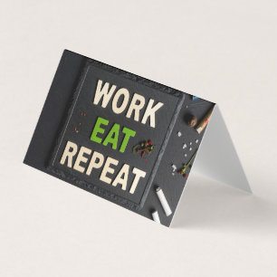 Carte De Visite Travail manger répéter