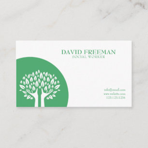 Carte De Visite Travail social des Feuilles de l'arbre blanc moder