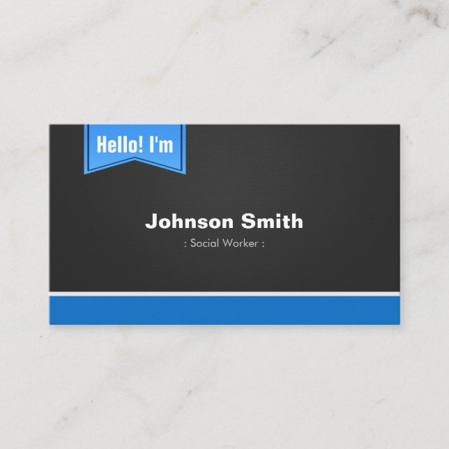 Carte De Visite Travailleur social - Bonjour Contactez-moi (Devant)