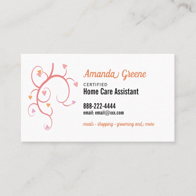 Carte De Visite Travailleur social d'assistant de soin à domicile (Devant)