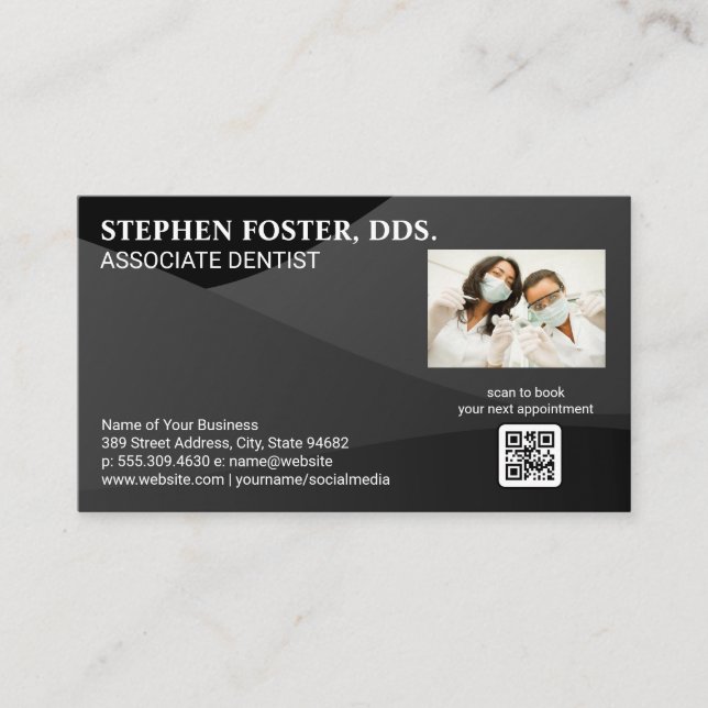 Carte De Visite Travailleurs dentistes | dentisterie | Code QR (Devant)