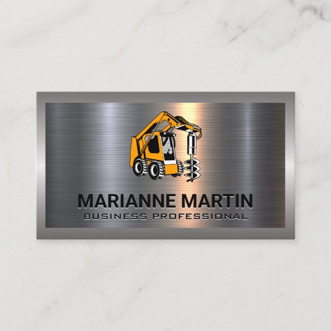 Carte De Visite Travaux de construction | Aluminium métallique bro (Devant)