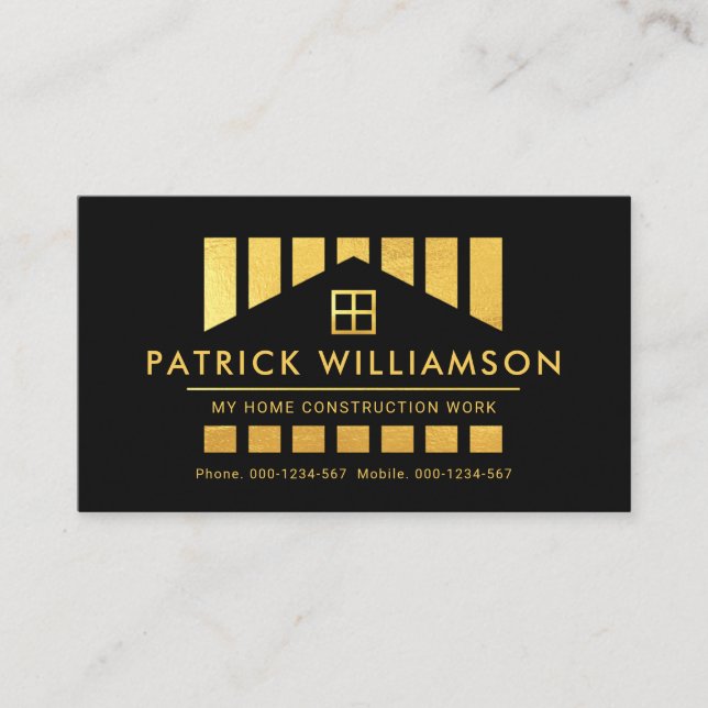 Carte De Visite Travaux de profilage de la maison d'or (Devant)