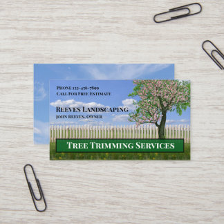 Carte De Visite Tree Trimming Landscaping Service Business Card