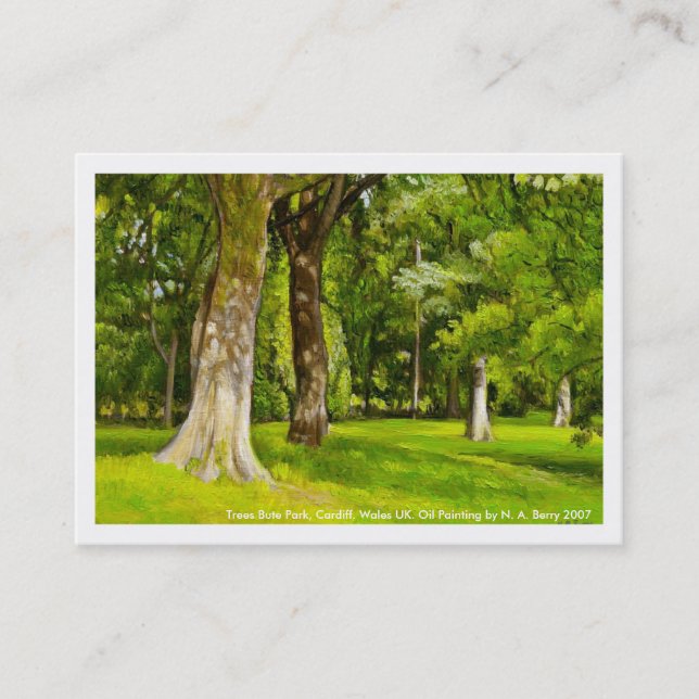 Carte De Visite Trees Bute Park, Cardiff. (Devant)