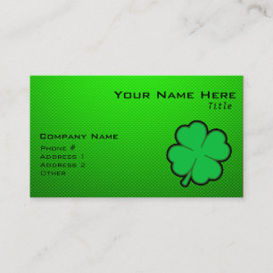 Carte De Visite Trèfle de feuille du vert quatre